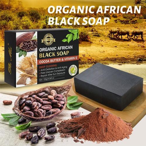 Cacao Bean-Vitamine E Pour L'élimination De L'acné, Blanchiment Organique, Fabriqué À La Main, Nettoyage En Profondeur, Peau De Regina, Noir Africain, 120g, R5l5 