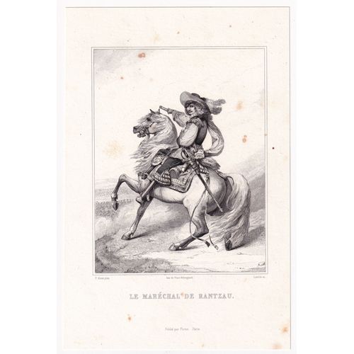 Gravure 1858 Portrait Josias Rantzau Seigneur De Bothkamp Allemagne Maréchal De France