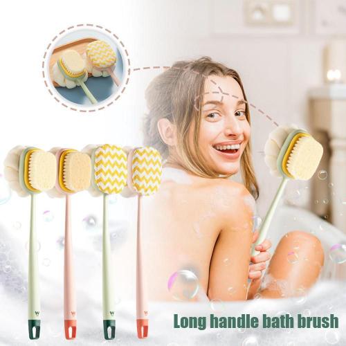 Brosse De Douche Pour Le Corps À Long Manche, Épurateur De Dos De Bain De Lavage, Livres Verts, Tête De Gislande Qualifiée Ale, Poignée Familiale, Q7 