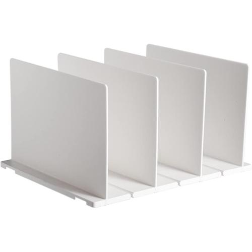 Plaque De Séparation Étagère Réglable Étendoir À Vêtements Étagère De Placard Extensible Séparateurs D'étagères En Acrylique Plastique Blanche Armoire Organisateur