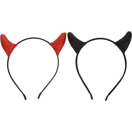 Lot De 2 Déguisements De Diable Rouges Avec Cornes De Diable Et Bandeau Pour Déguisement D'halloween