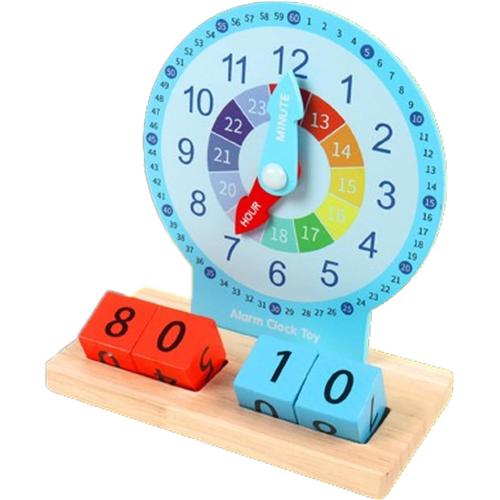 Jouets D'horloge En Bois Montessori Pour Enfants,Horloge Pour Enfants,Horloge Analogique Facile À Lire Avec Tic-Tac Silencieux,Apprenez Aux Enfants À Lire L'heure