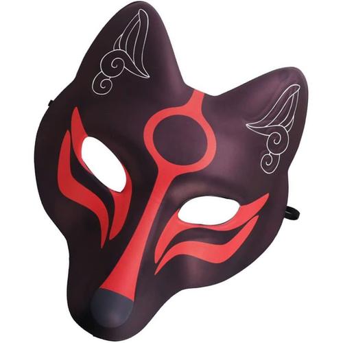 Fox Masques Kabuki Kitsune Masques De Masque Adulte Masques Noirs Masques Cosplay Masques Traditionnels Costume Prop Kimono Party Ball Ball Prosps