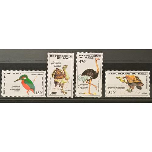 République Du Mali, Timbres-Poste Aérienne Y & T N° 503 À 506, 1985 - Bicentenaire De La Naissance De Jean Jacques Audubon, Oiseaux