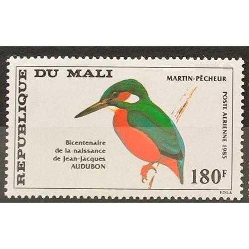 République Du Mali, Timbre-Poste Aérienne Y & T N° 503, 1985 - Bicentenaire De La Naissance De Jean Jacques Audubon, Martin-Pêcheur