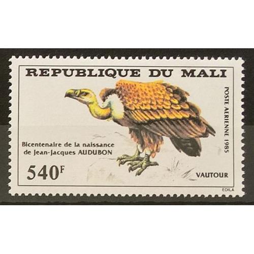 République Du Mali, Timbre-Poste Aérienne Y & T N° 506, 1985 - Bicentenaire De La Naissance De Jean Jacques Audubon, Vautour