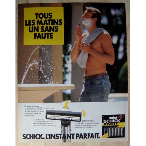 Publicité Papier - Rasoir Schick De 1986