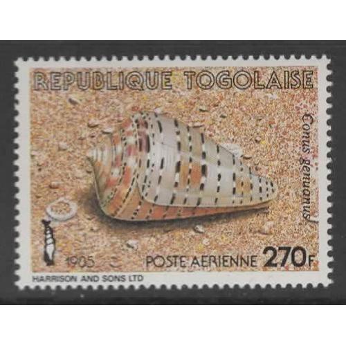 République Togolaise, Timbre-Poste Aérienne Y & T N° 567, 1985 - Faune, Coquillage, Conus Genuanus