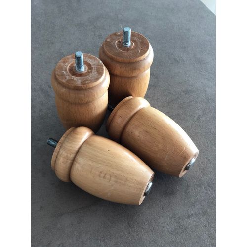 Lot De 4 Pieds De Lit En Bois 10 Cm