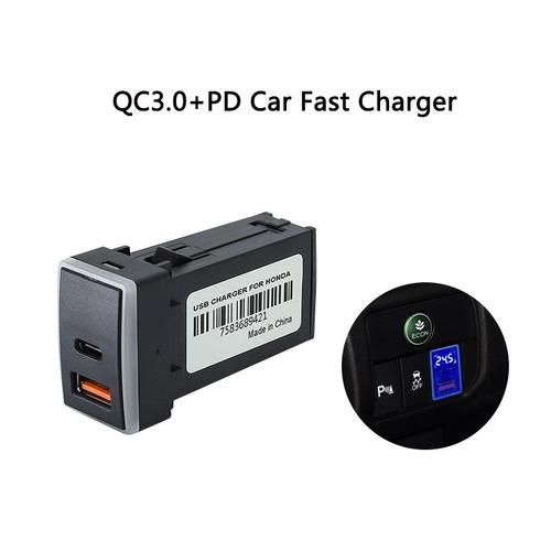 1pc Charge Rapide Laguna Allume-Cigare Voiture Type-C Pd Qc3.0 Usb Wild Prise Rapide Chargeur De Voiture Utilisation Pour Honda Nouvelles