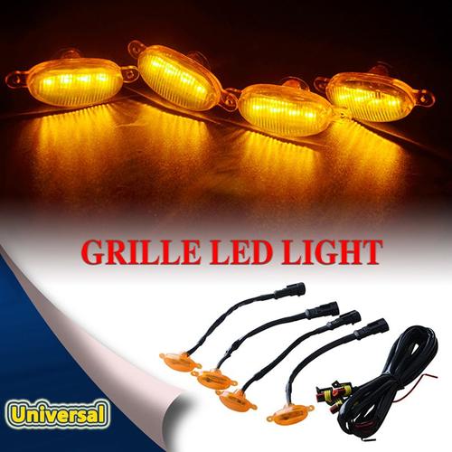 Feux De Calandre De Voiture Universels 12v 4 Smd, Kit De Lampe Jaune Vif Pour Ford Raptor 2016 ¿ 2020, Lampe D'avertissement Extérieur