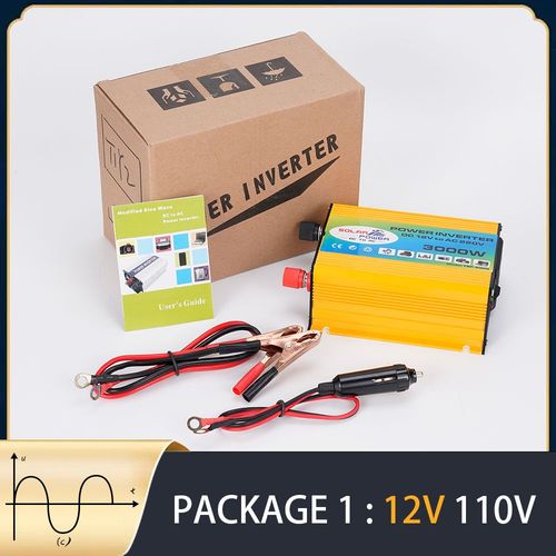 Onduleur Solaire Portable 300w 12v Dc À Ac 110v/220v, Transformateur De Tension, Chargeur De Voiture, Affichage Led Usb