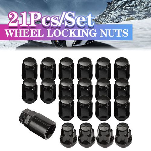 Écrous De Verrouillage De Roue De Voiture En Alliage 19mm, Verrouillage De Roue De Voiture Avec Clé Côté Opposé 60 Degrés Pour Ford Pour Focus M12 X 1.5mm, 21 Pièces