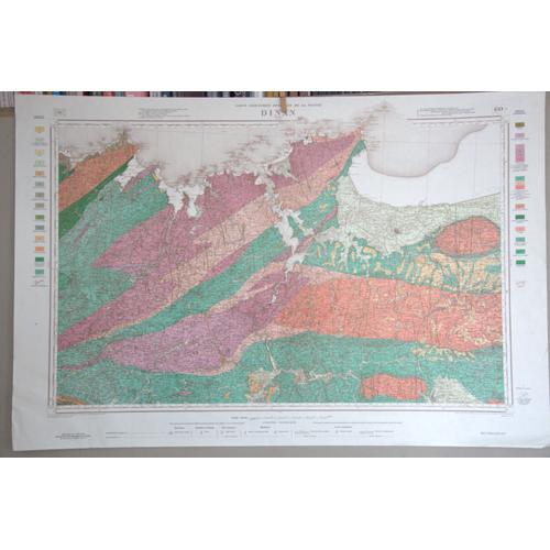 Dinan Carte Géologique / Topographique N°60, Échelle 1/80 000, Année 1964, 3ème Édition