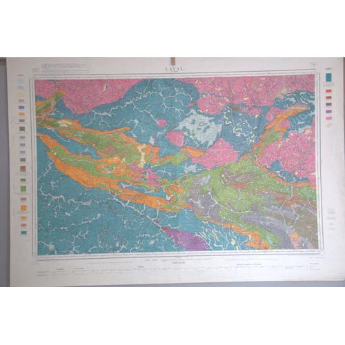 Laval Carte Géologique / Topographique N°76, Échelle 1/80 000, Année 1960, 2ème Édition