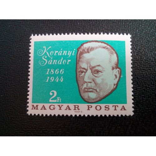 Timbre Hongrie Yt 1842 Sándor Korányi (1866-1944) Médecin Et Scientifique 1966 ( 30804 )