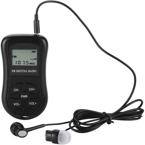 Radio Numérique Portable, Mini Radio Numérique à écran LCD avec écouteurs et Cordon, 50 à 60 Heures de Temps de Travail, Force du Signal élevée et Quantité D'électricité