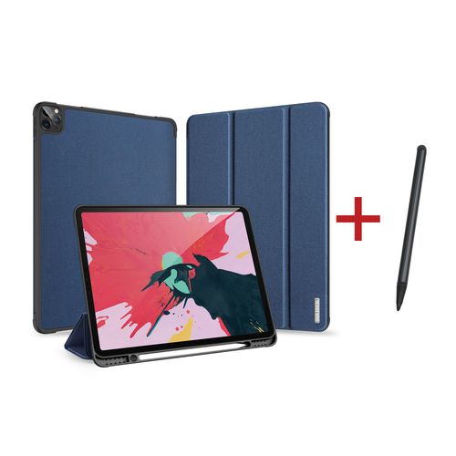 Étui Ipad Pro 12.9 2020 [ +Stylet ] Support Intelligent Protection Antichoc Coque Ipad Pro 12.9 2020 Bleu