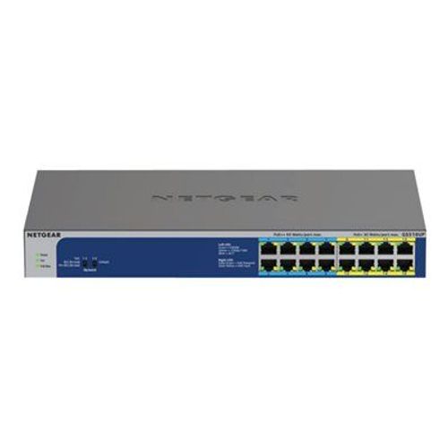 NETGEAR GS516UP - Commutateur - non géré - 8 x 10/100/1000 (PoE+) + 8 x 10/100/1000 (PoE++) - de bureau, Montable sur rack - PoE++ (380 W)