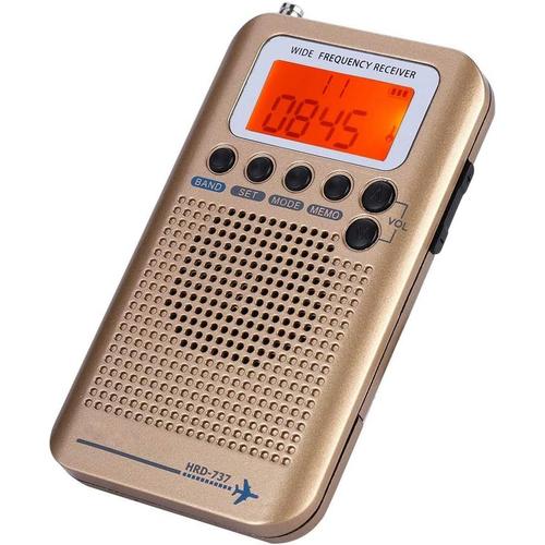 Récepteur radio portable pour avion, enregistreur radio à bande complète multibande avec enregistreur radio à bande large avec écran à cristaux liquides, antenne externe