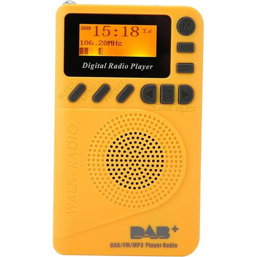 Radio Portable Dab/Dab+/FM, Dab-P9 Lecteur de Radios Numériques de Poche à écran LCD Multifonctionnel 1000 MAh, pour Fournitures Domestiques Personnes âgées ou Enfants