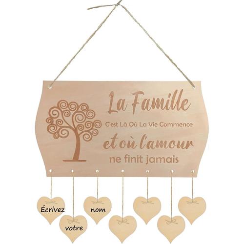 Plaque Murale décorations murales Plaque Bois personnalisé nom de Famille,enseignes décoratifs Amis-Idée Cadeau Nouvelle Maison, Mariage, Grands-Parents