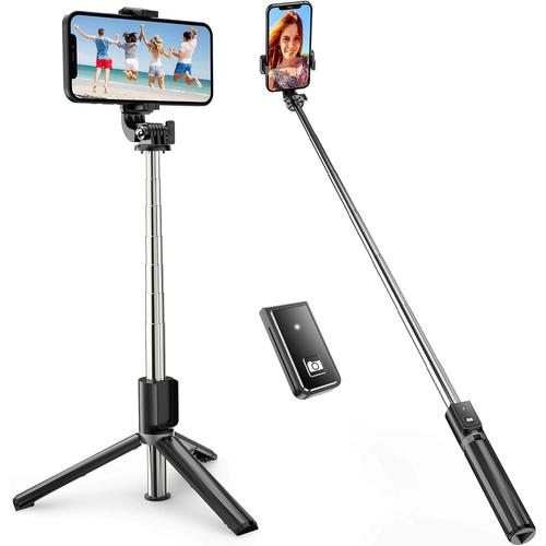 Perche Selfie Trépied, 40'' Perché À Selfie Bluetooth Bâton De Selfie Monopode Réglable Télécommande Sans Fil Pour Iphone 12/11/11 Pro/X/Xs/8/7 Plus, Samsung, Huawei Et Smatphones Android