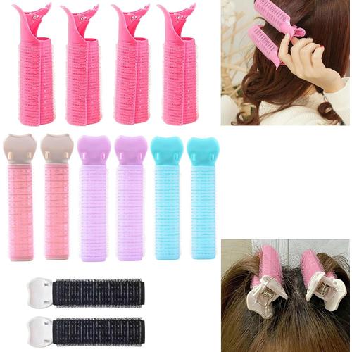 12Pcs Hair Rollers Velcro, Heatless Bigoudis Cheveux Professionnels Rouleaux Cheveux, Hair Rollers Auto-Agrippants, Bigoudis Frange Rideau Touffu pour Self Grip Salon Coiffure