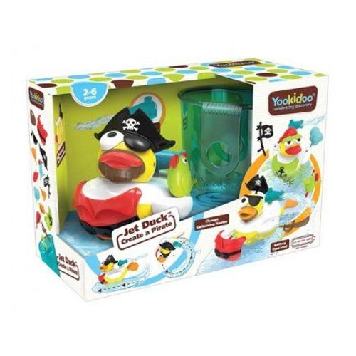 Canard Pirate De Bain A Piles Avec Jet D'eau Et 15 Accessoires - Jouet De Bain - Enfant 2-6 Ans