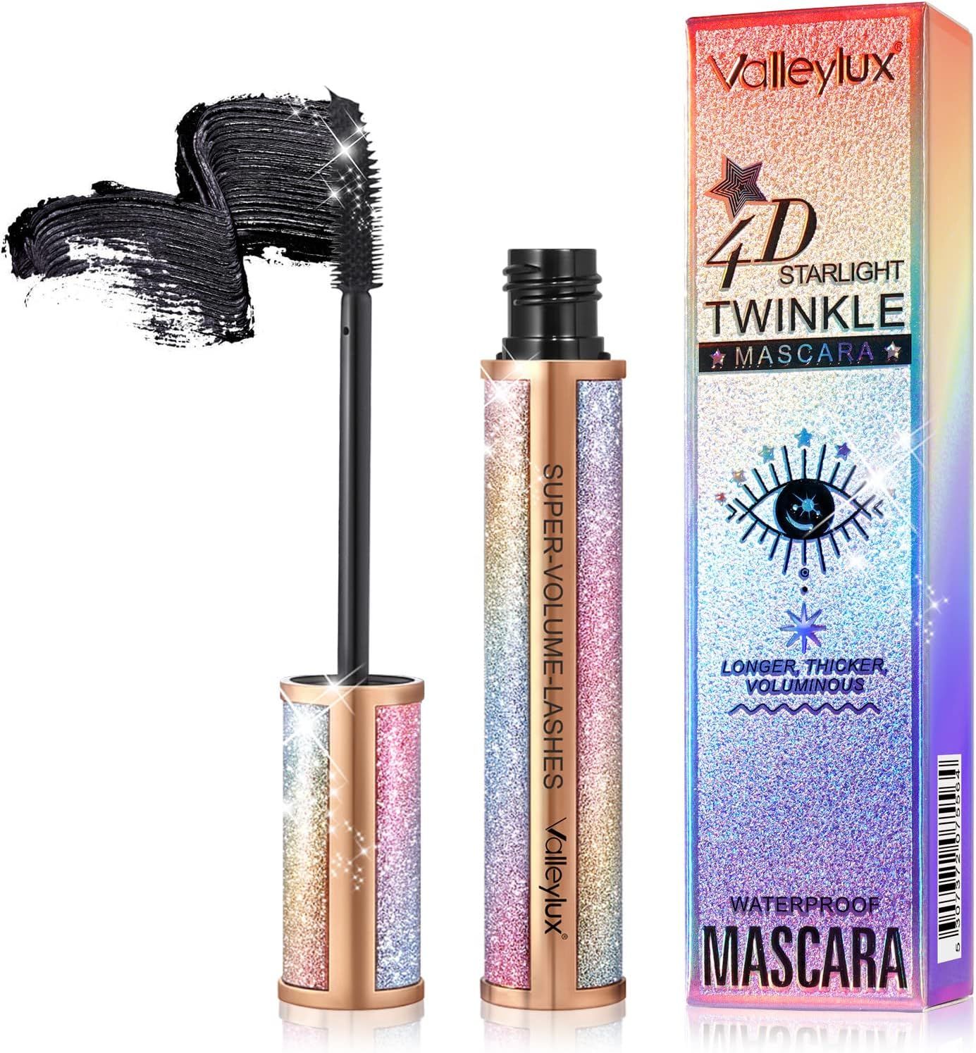 4d Mascara, Mascara Waterproof Et Anti-Taches, Mascara Épaississant Et Allongeant Noir, Sans Grumeaux, Cils Plus Fournis, Tient Toute La Journée Anti-Maculage, Ajoute Du Glamour Naturel 