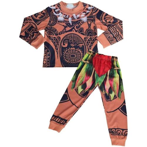 Deguisement Maui Vaiana Pour Enfant Garcon, Anniversaire Fete Carnaval Sweat Et Pantalon, Pyjamas Vetements De Nuit, Taille 5-6 Ans