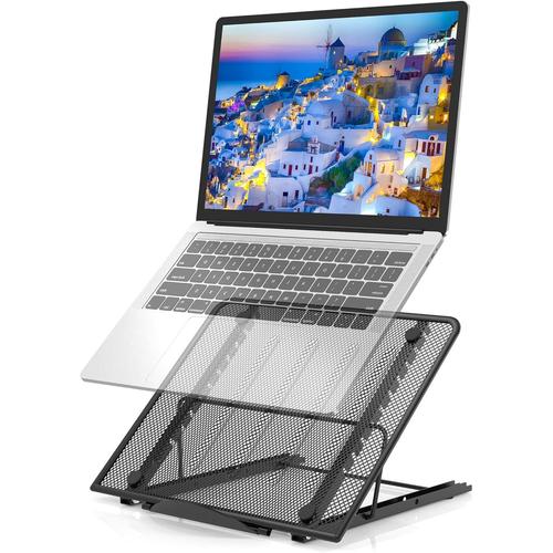 Support Ordinateur Portable, Support PC Portable Ventilé, Laptop Stand Réglable Ergonomique Léger Table de Lit Pliable pour MacBook Air Pro, PC, iPad, Notebook, Tablette (11-15 Pouce)