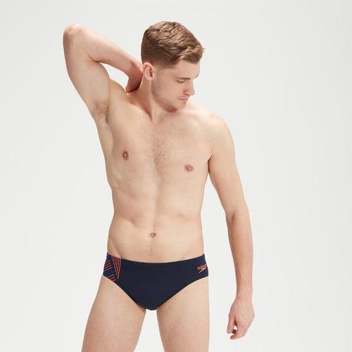 Slip De Bain Homme Tech Panel 7 Cm Bleu/Orange