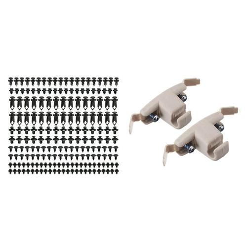 1 Kit De Clips De Garniture De Rivet De Goupille De Poussée De Voiture Rivet De Fixation Automatique Et 2 Pièces Support De Clip De Pare-Soleil Beige