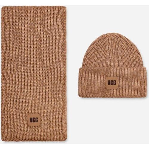 Chunky Rib Knit Chapeaux Pour Femme In Beige, Taille O/S, Autre