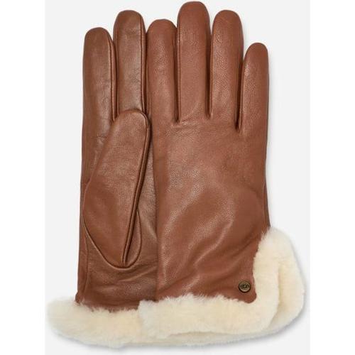 Gant Avec Aération En Peau De Mouton Et Cuir Pour Femme In Brown, Taille L, Shearling