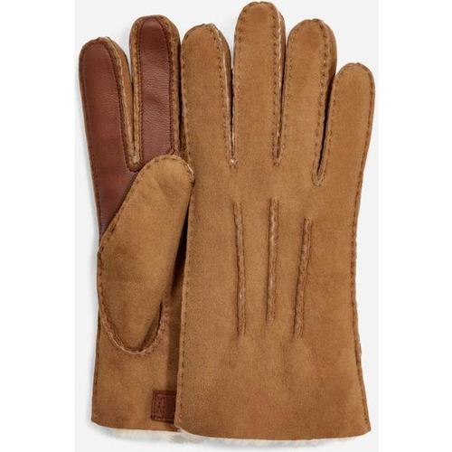 Contrast Sheepskin Tech Gants Pour Homme In Brown, Taille Xl, Shearling