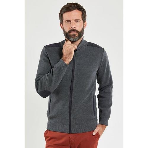 Cardigan - Maille Haute Densité Homme Gris Chiné Xxxl