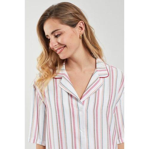 Chemise De Nuit Rayée Femme Milk Rayé Multicol L - 42