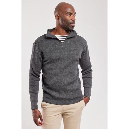 Pull Camionneur "Guisseny" - Laine Homme Gris Chiné M