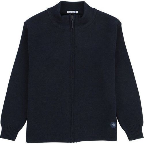 Cardigan Zippé "Plouescat" Kids - Laine Enfant Navire 2 Ans
