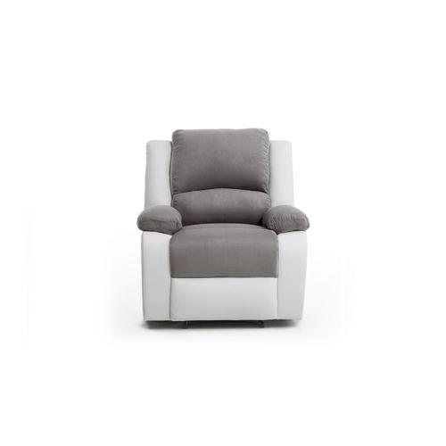 Fauteuil Relaxation 1 Place Microfibre / Simili Detente - Blanc / Gris