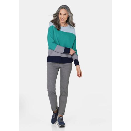 Pull En Tricot Rayé - Gris, Bleu, À Motifs - Gr. 42