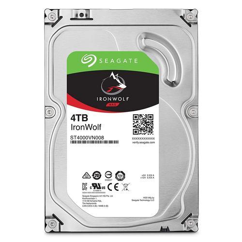 Seagate IronWolf ST4000VN008 - Disque dur - 4 To - interne - 3.5" - SATA 6Gb/s - 5900 tours/min - mémoire tampon : 64 Mo