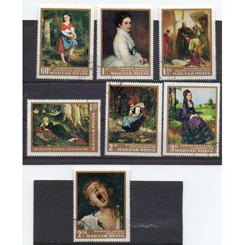 Hongrie- Série De 7 Timbres Oblitérés- Tableaux