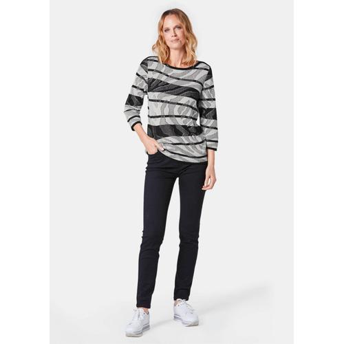 Pull - Noir, Blanc, À Motifs - Gr. 50