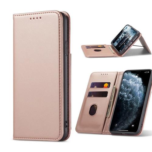 Coque Samsung Galaxy S8 Coque Antichoc Samsung Galaxy S8 Etui Antichoc Pu Cuir Housse Avec 3 Rangements Pour Cartes Etui À Rabat Housse Rose Gold