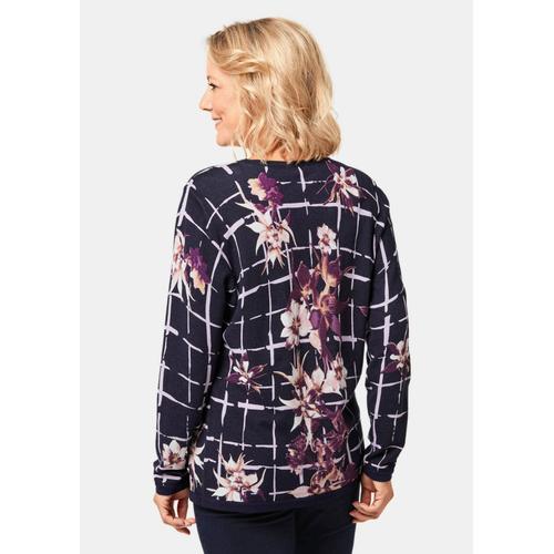 Pull Imprimé - Marine, Mauve, À Motifs - Gr. 42