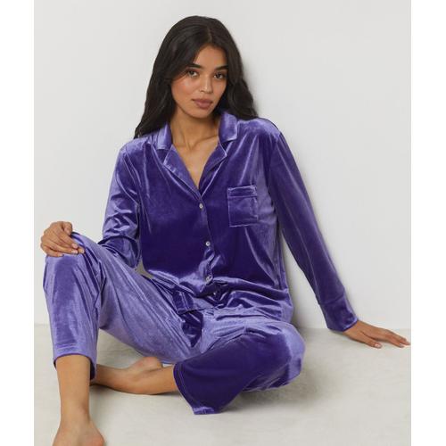 Chemise De Pyjama En Velours - Belle - L - Violet - Femme - Etam