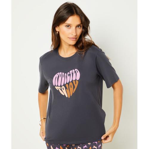 T-Shirt Manches Courtes - Cenida - Xs - Anthracite - Femme - Etam